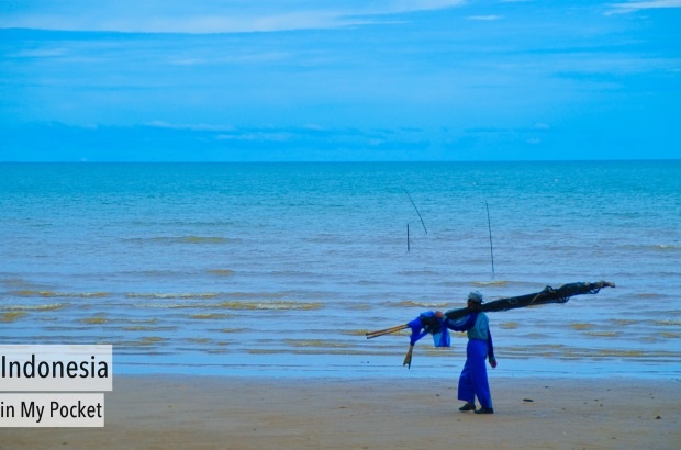 Fisherman on Kalimantan Beach